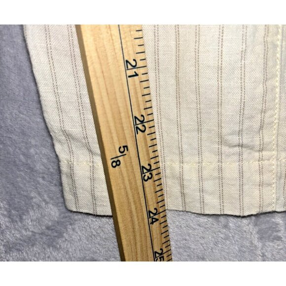 Maeve Anthropologie Cream Wide Leg Paper Bag linen Blend Pants Rope Belt Size 10 - Picture 7 of 12